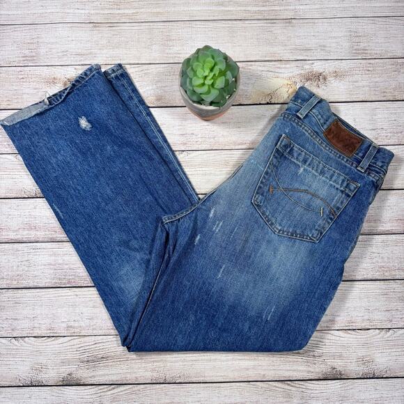 East West East/West Distressed Button Fly Mens Denim Jeans Size 38 *Flaws* - Picture 1 of 16